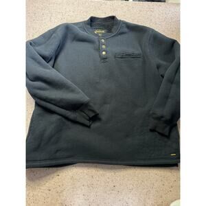 Stanley Thermal Fleece Lined Henley Men's XXL Black Waffle Knit Workwear